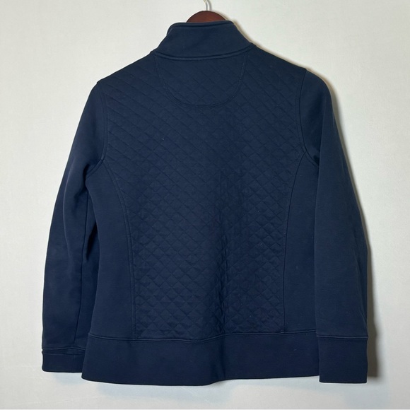LL Bean Women's Quilted Full-Zip Sweatshirt Jacket Navy Blue Size Small - Picture 6 of 6